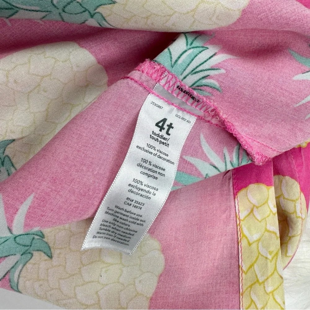 Carter's Girls Toddler Pineapple Sleeveless Top Pink